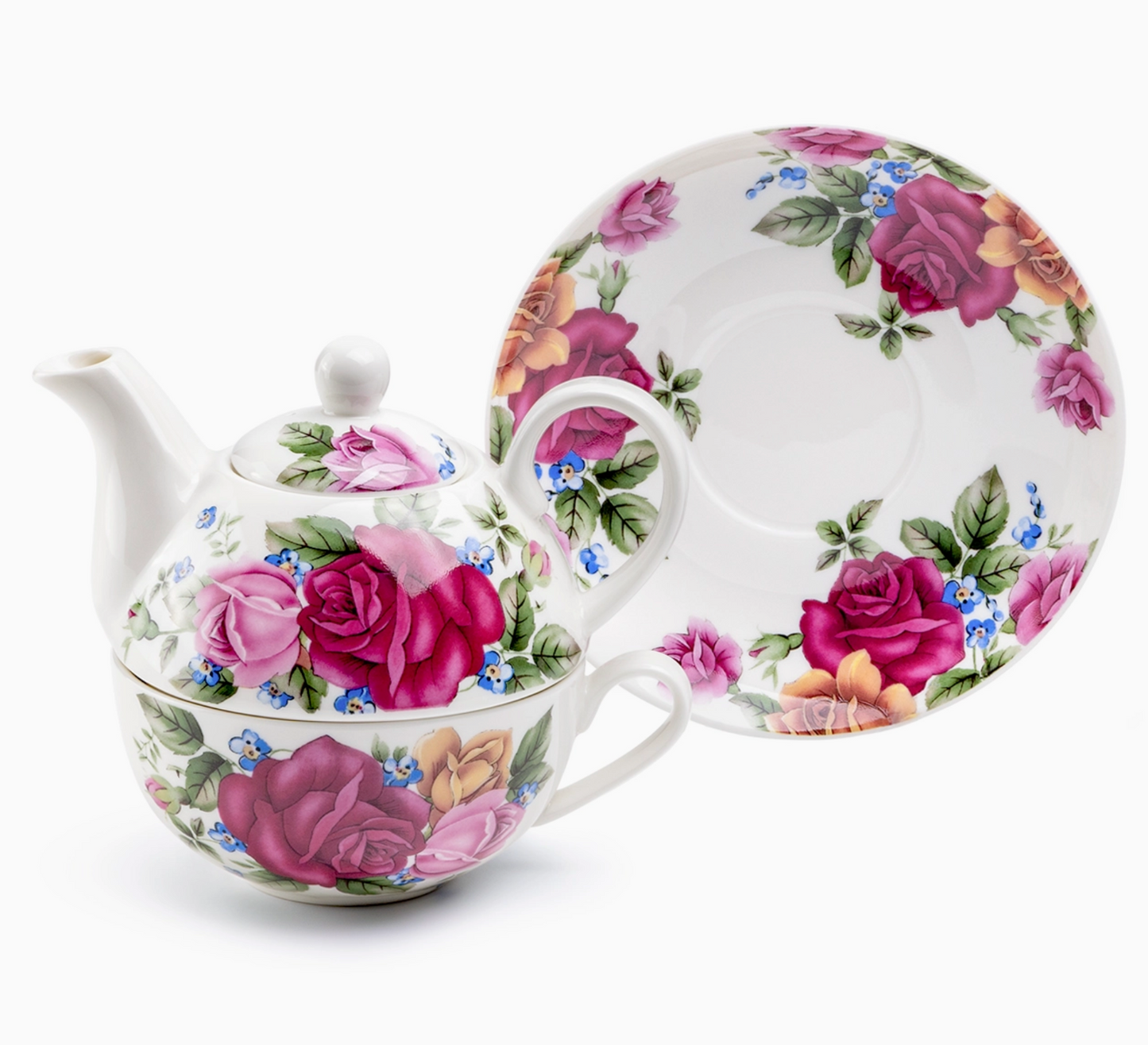 Rose Garden Fine Porcelain Tea For One Set