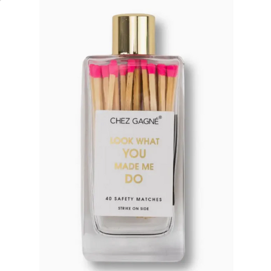 Look What You Made Me Do - Glass Bottle Matches - Bright Pink