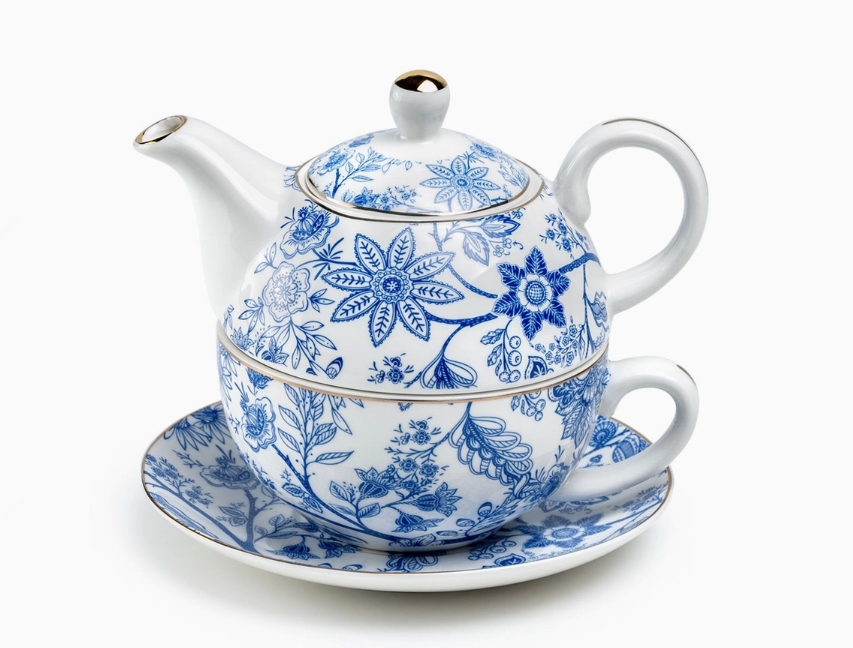 Blue Blossom Fine Porcelain Tea For One Set