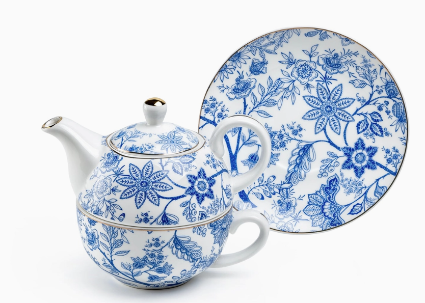 Blue Blossom Fine Porcelain Tea For One Set