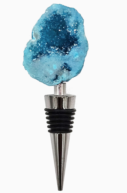 Crystal Rock Bottle Stopper - Turquoise