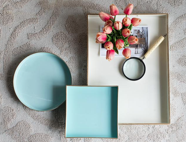 Mimosa Round Tray - Powder Blue