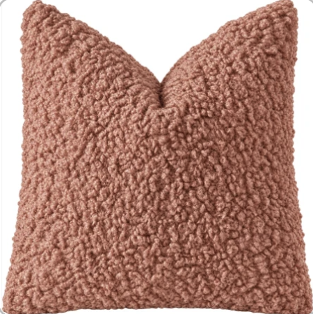Dark Blush Clay Boucle Pillow