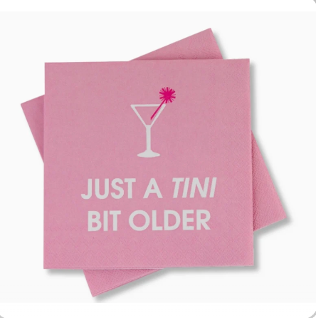 Just A Tini Bit Older - Birthday Cocktail Napkins, Martini