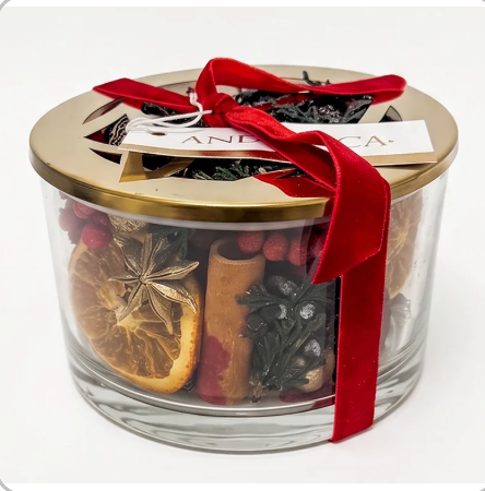 Holiday Memories Glass Bowl Potpourri