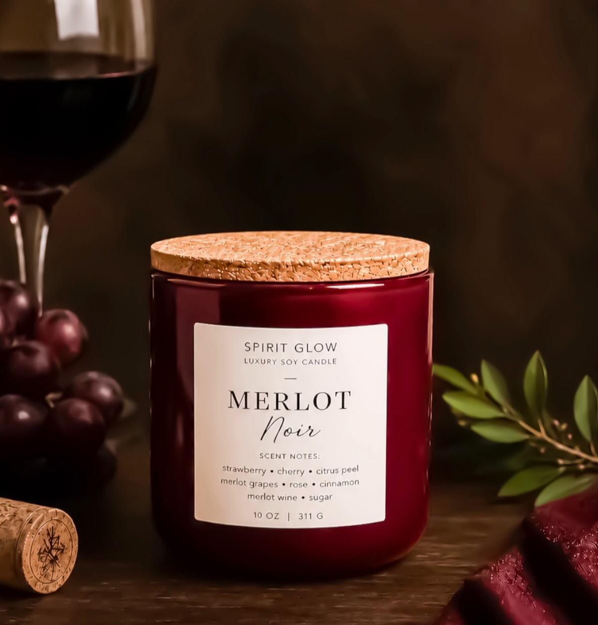 Merlot Noir - Luxury  Soy Candle 9.5oz.