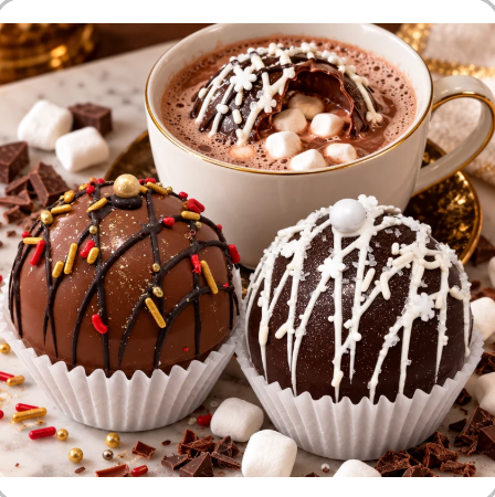 Large Artisanal Drak Chocolate Hot Cocoa Bombs