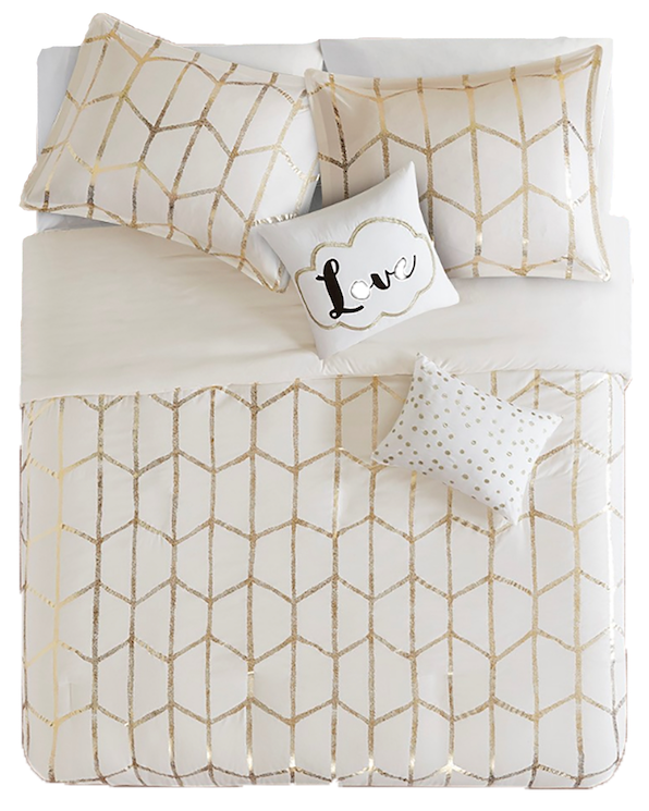 Gold Love Comforter Set