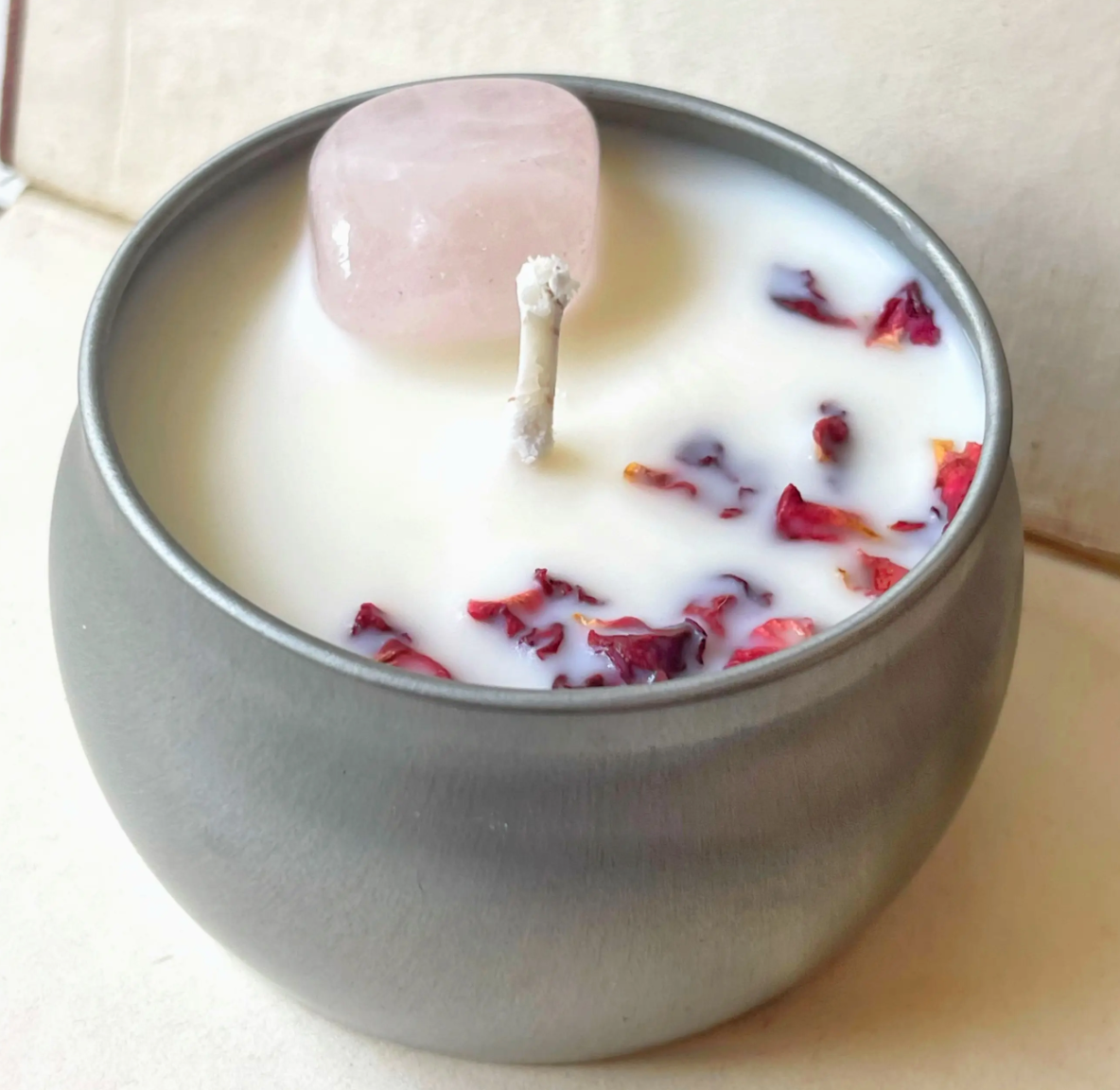 Rose Quartz & Rose Candle and Stash Jar