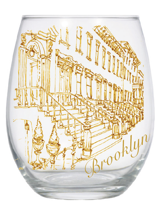 Brooklyn Brownstone Stemless Wine Glass