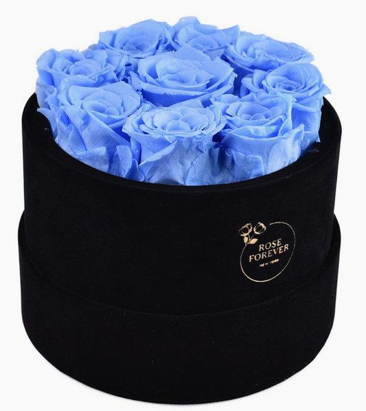 Essential Black Velvet Blue Roses Round