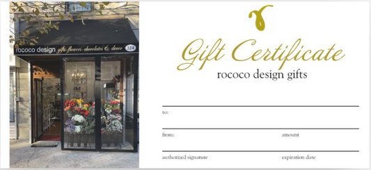 rococo design gift certificate
