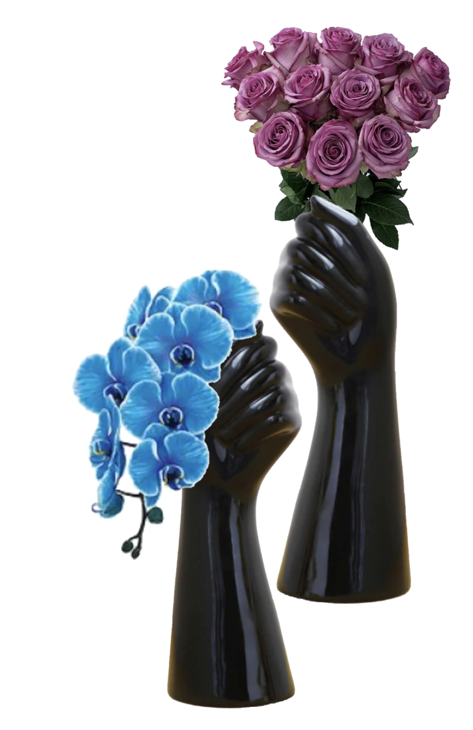 Ceramic Hand Shape Vase - Black