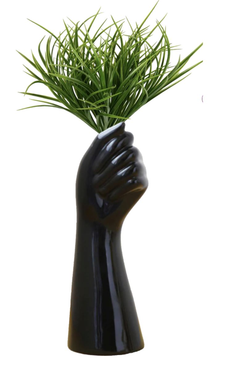 Ceramic Hand Shape Vase - Black
