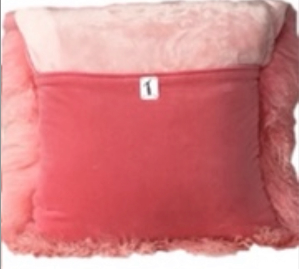 Pink Mongolian Wool Pillow Throw & Tuck Throw is