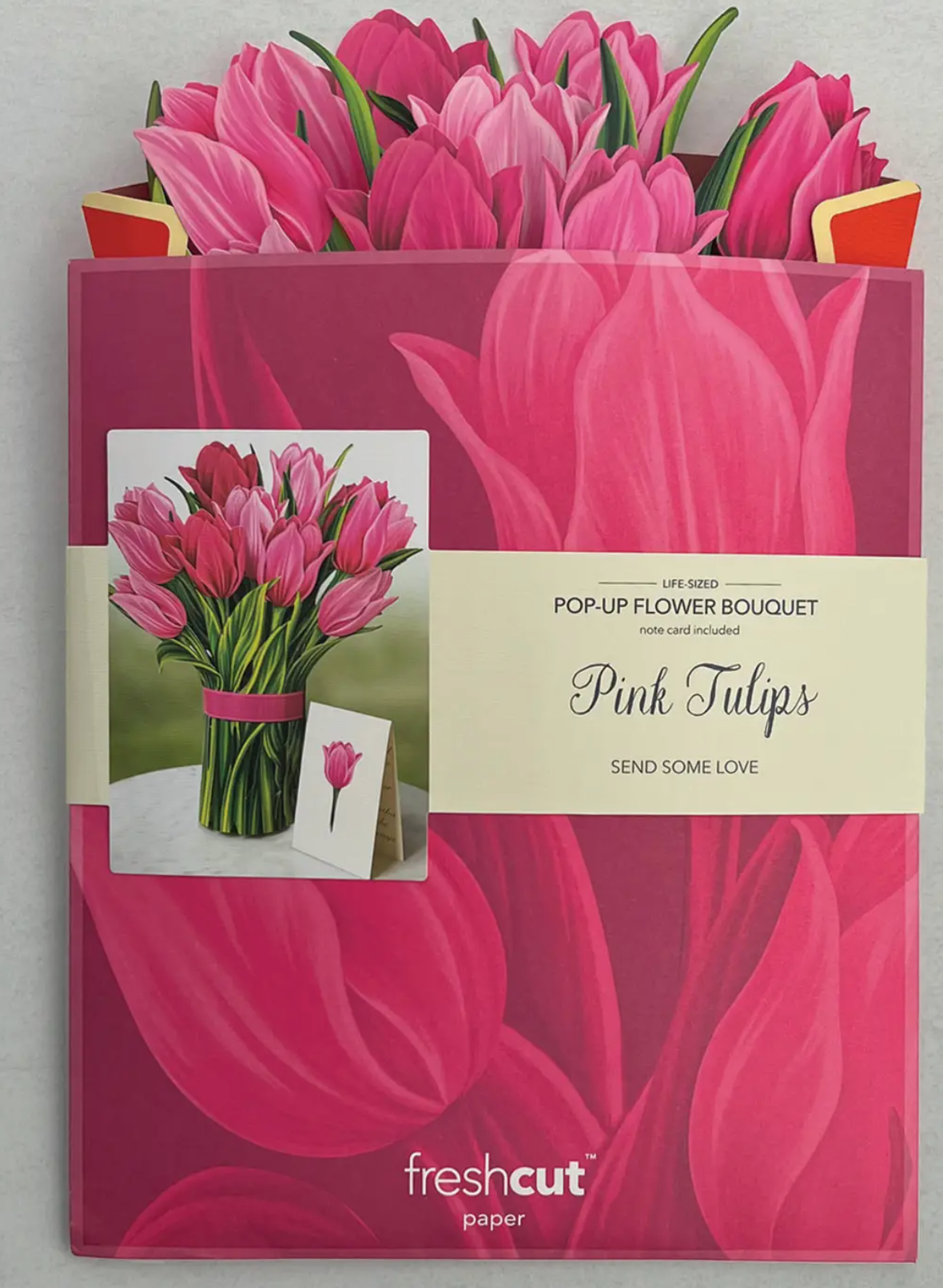 Pink Tulips Pop-up Greeting Cards